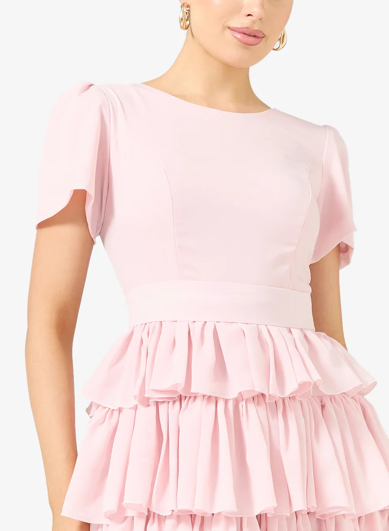 Rene Tiered Ruffle Chiffon Mini Dress