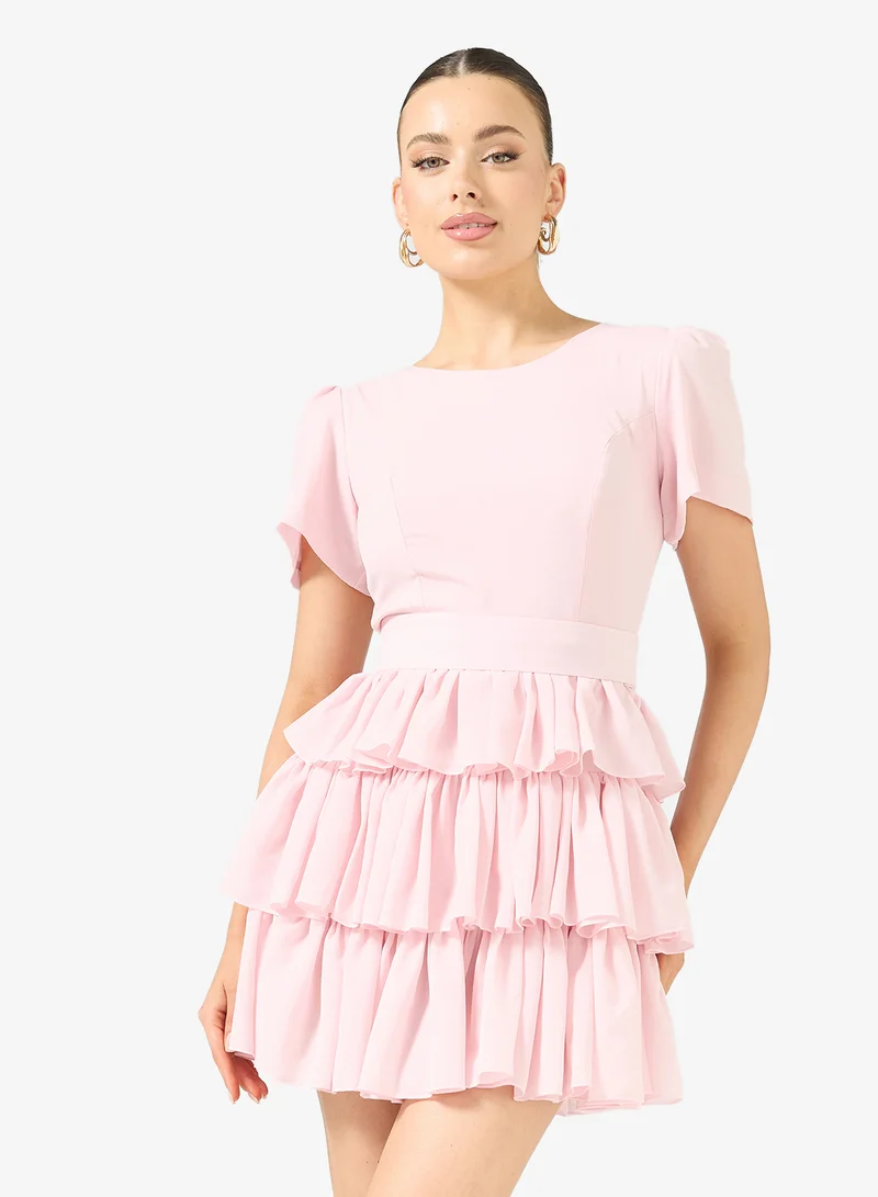 Rene Tiered Ruffle Chiffon Mini Dress