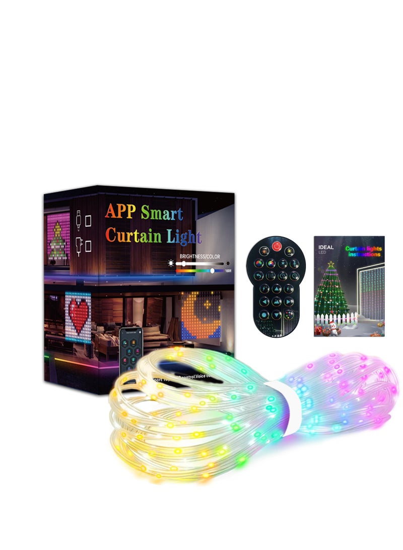 إسكدنيا 3 * 3M ( البريطانية غيج ) فانتوم لون ذكي ستارة ضوء نقطة مراقبة جلد سلك ضوء الستار الشاشة بلوتوث ديي برمجة الصمام الستار الديكور مصباح سلسلة الغلاف الجوي - Image 2