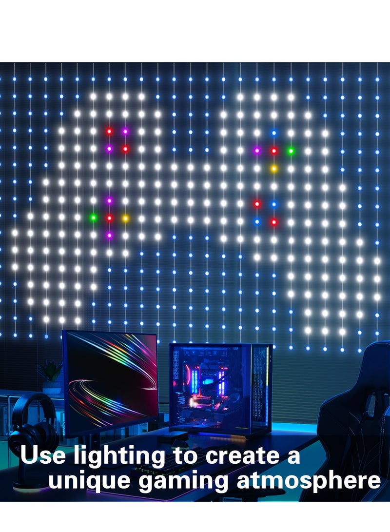 إسكدنيا 3 * 3M ( البريطانية غيج ) فانتوم لون ذكي ستارة ضوء نقطة مراقبة جلد سلك ضوء الستار الشاشة بلوتوث ديي برمجة الصمام الستار الديكور مصباح سلسلة الغلاف الجوي - Image 3