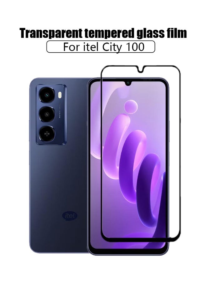 عبوة واحدة مصممة لواقٍ شاشة زجاجي مقسى لهاتف itel City 100، خالي من الفقاعات، مقاوم للغاية - Image 1