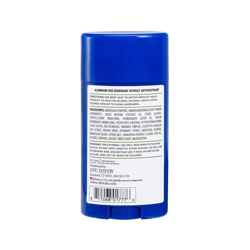 Dr Teal's Dr. Teals Eucalyptus Deodorant Gift Set (2 Pack, 2.65oz Ea.) - Eucalyptus Essential Oils with Shea Butter & Arrowroot Powder - Aluminum, Paraben, & Phthalate Free - Dermatologist Tested - Image 2
