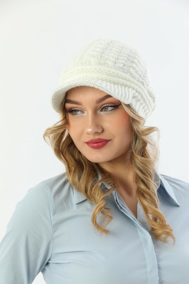 Elif Iç Giyim Elif Underwear Peaked Double Layer Knitted Knitted Beret  - Image 2