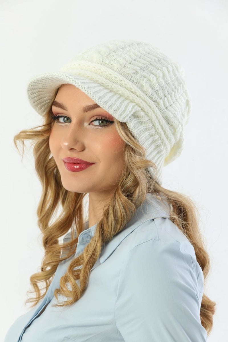 Elif Iç Giyim Elif Underwear Peaked Double Layer Knitted Knitted Beret  - Image 3
