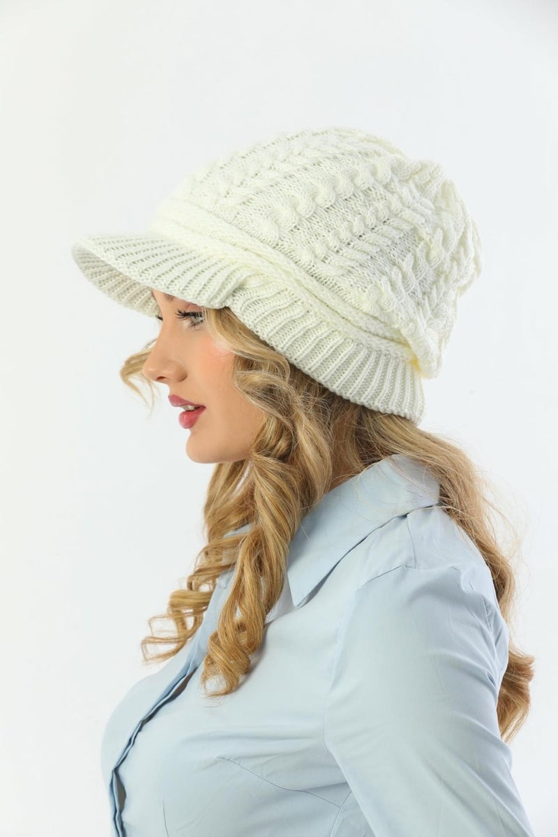 Elif Iç Giyim Elif Underwear Peaked Double Layer Knitted Knitted Beret  - Image 4