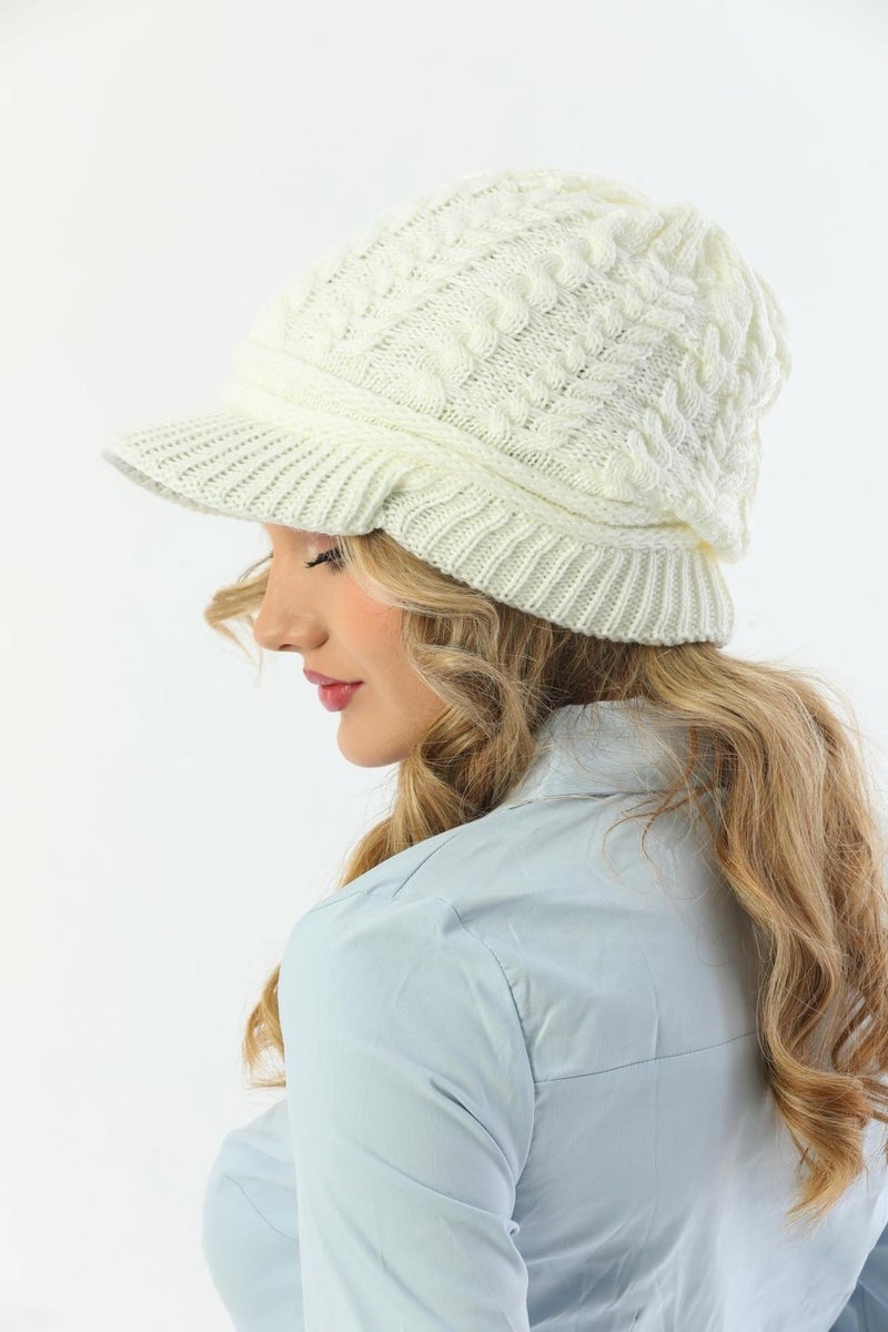 Elif Iç Giyim Elif Underwear Peaked Double Layer Knitted Knitted Beret  - Image 5