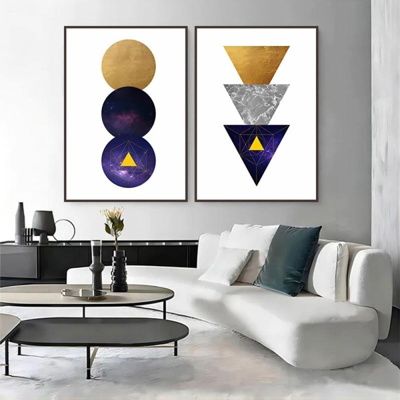 ماركتنا لوحة قماشية ثنائية بتصميم تجريدي بمقاس اجمالي 100×70 سم - Image 2