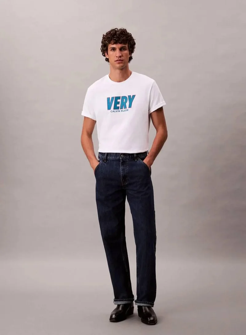 Calvin Klein Jeans Brilliant White Very Graphic Relaxed T-Shirt for Men | Best Price UAE