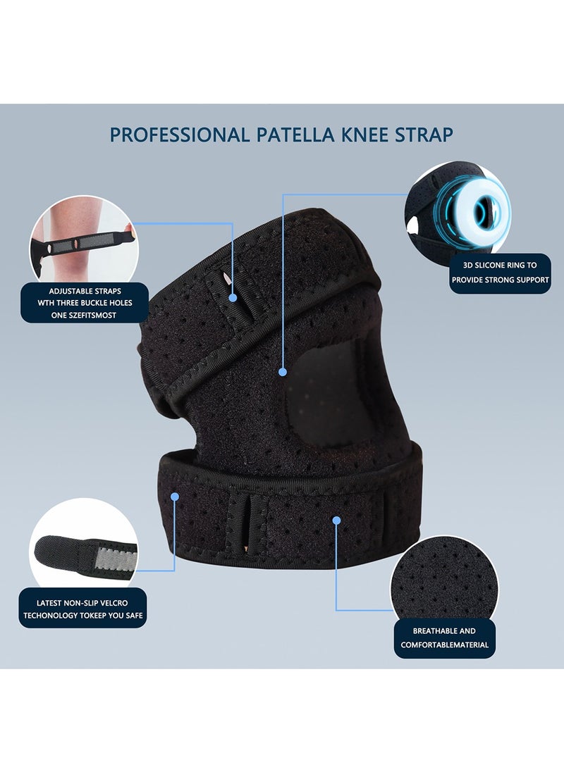 Generic 1 Pcs Adjustable Knee Brace Pads Support Knee Supporter for Men & Women Pain Prevention & Relief ,Patella Stabilizer Sports Silicone Patellar Strap for Running Riding Football Hiking( s/m)  - Image 2