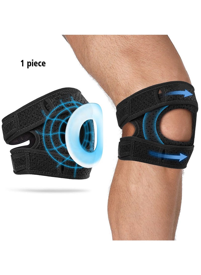 Generic 1 Pcs Adjustable Knee Brace Pads Support Knee Supporter for Men & Women Pain Prevention & Relief ,Patella Stabilizer Sports Silicone Patellar Strap for Running Riding Football Hiking( s/m)  - Image 1