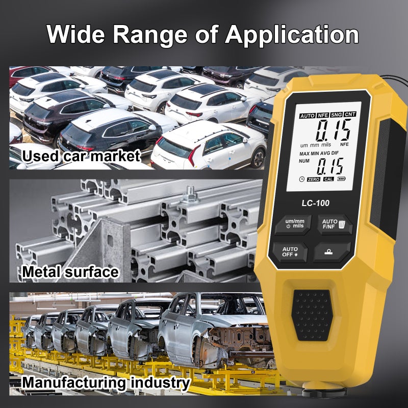 Car Paint Coating Thickness Gauge Meter, 0-2000µm, Fe & NFe Probe for Electroplate & Metal Coating Measurement - Image 4