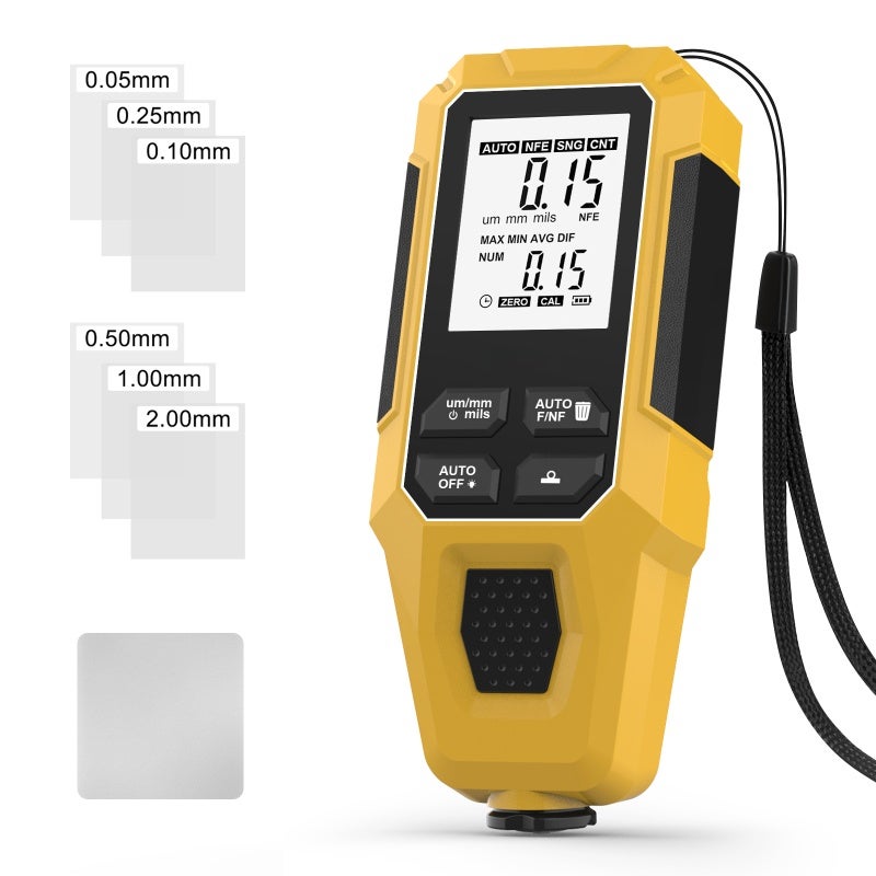 Car Paint Coating Thickness Gauge Meter, 0-2000µm, Fe & NFe Probe for Electroplate & Metal Coating Measurement - Image 1