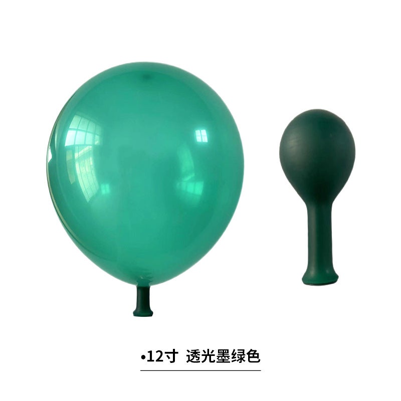 12 Inch 2.8G Thick Round Mattresses Colored Balloons Christmas Dark Green Latex Decorative Balloons - Image 1