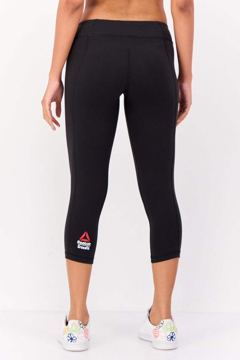 Reebok سراويل رياضية نسائية مناسبة 3/4 للجري، سوداء - Image 3