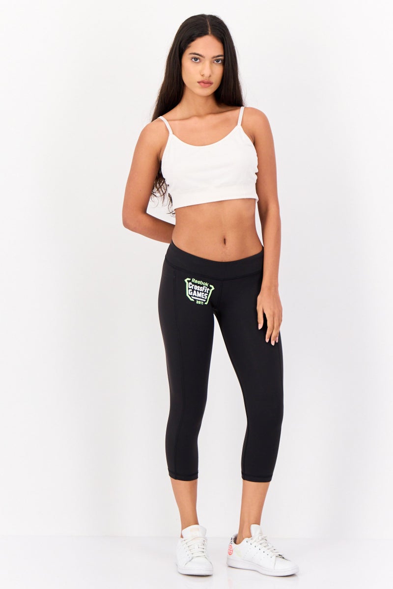 Reebok سراويل رياضية نسائية مناسبة 3/4 للجري، سوداء - Image 4