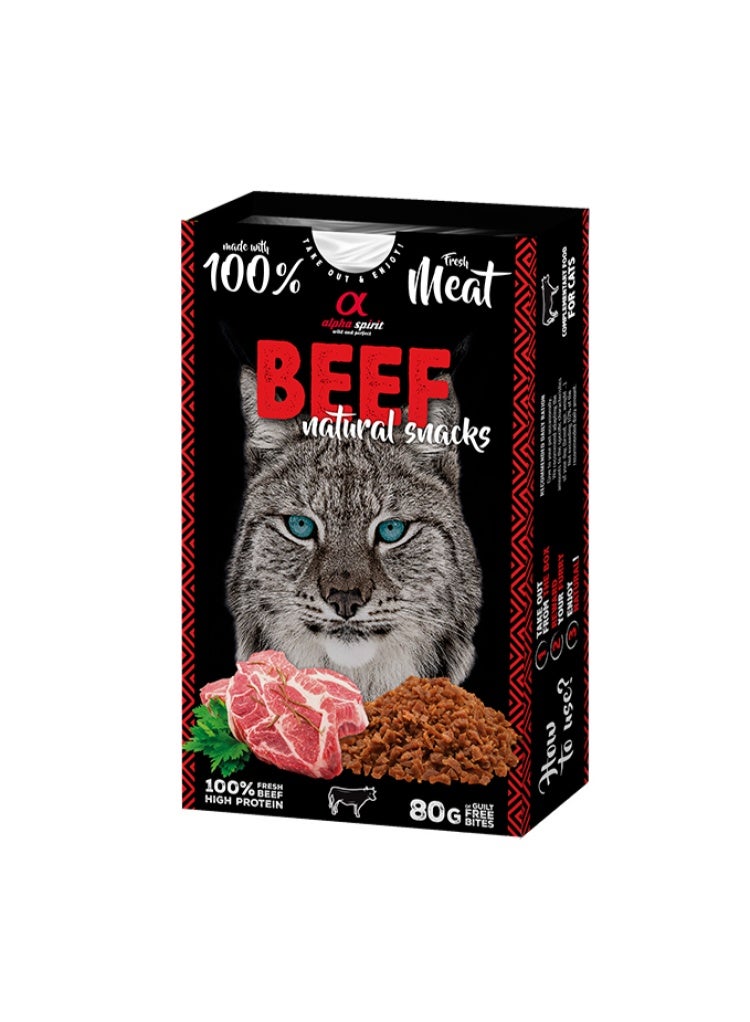 Alpha Spirit  Natural Snacks for Cats Beef 80 g