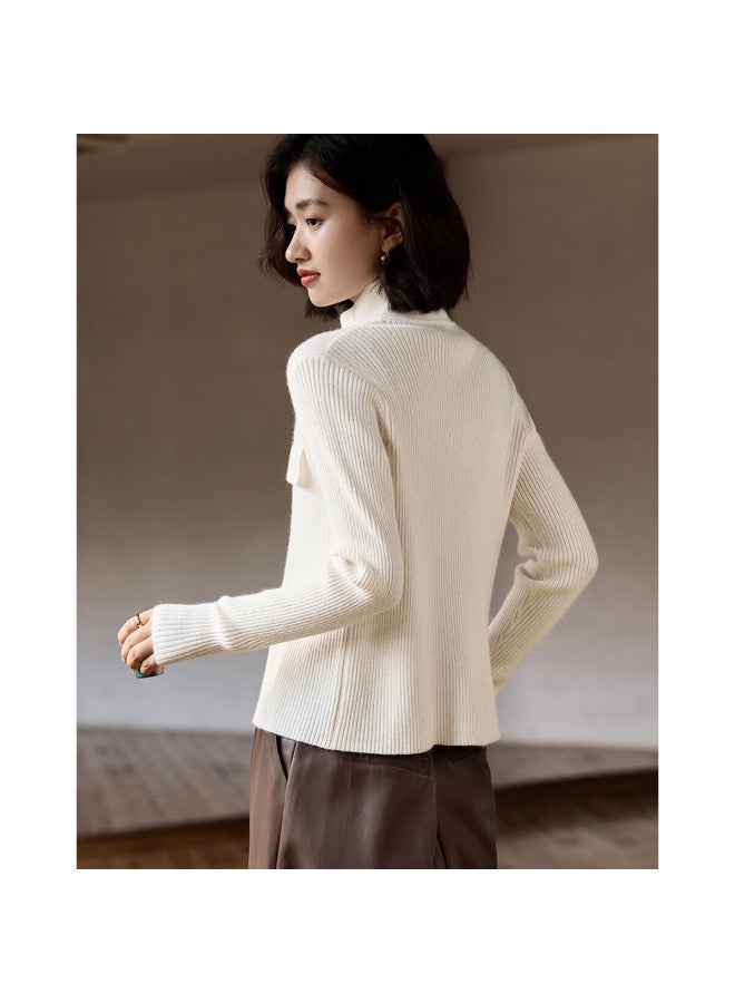 dme Demana "sparkling Charming" Autumn Lapel Sequin Fine Glitter Sweater With Decorative Flap Arctic Velvet Knitwear For Women - Image 5
