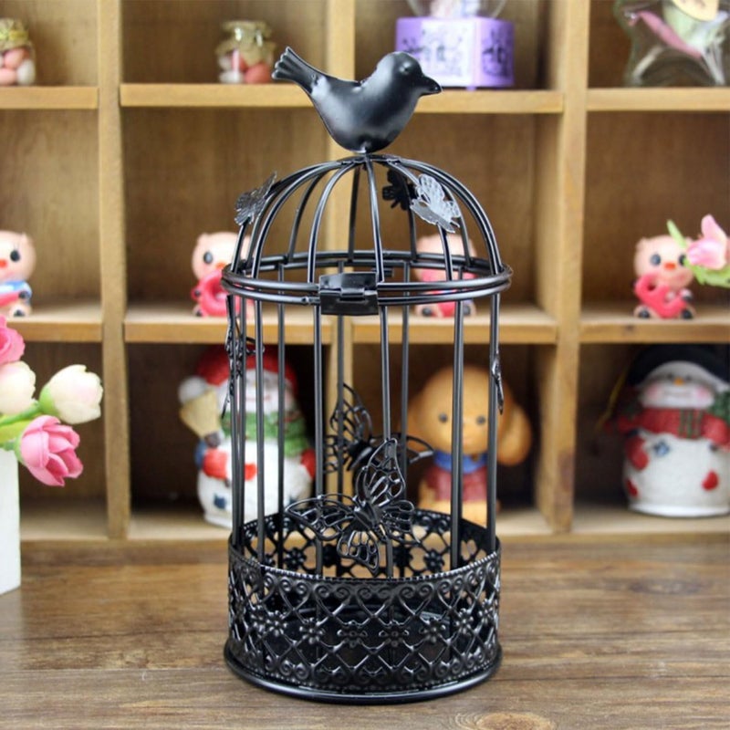 PYHIRRY Vintage Decorative Bird Cage Metal Black Bird Cage Decor for Candelabros para Centros De Mesa & Lanterns Decorative Indoor Suitable Wedding Party Dining Table Fireplace Metal Lantern&Bird Cage Decor - Image 1