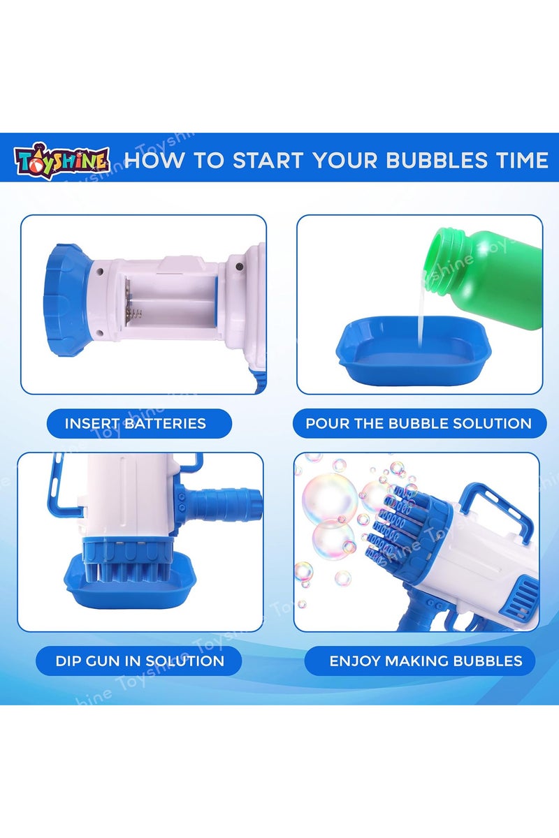 Bubble Gun - 32 Hole Bubble Gun - Bazooka Bubble Machine - Kids Bubble Gun for Indoor or Outdoor Use, Parties, Halloween, Easter, New Year, Birthdays, Christmas Gifts - Image 3