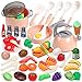 CUTE STONE Toy Kitchen Accessories Set Play Food Sets for Kids Kitchen Kids Cooking Sets with Play Pots and Pans Utensils Cookware Toys Toddler Kitchen Playset Play Kitchen Toy for Girls Boys - Image 3