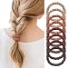 Srevela 8Pcs Mulberry Silk Scrunchies Set Silk Hair Ties Elastic for Women Skinny Scrunchies Reduces Breakage for All Hair Types Srevela Earth Tones - Image 2