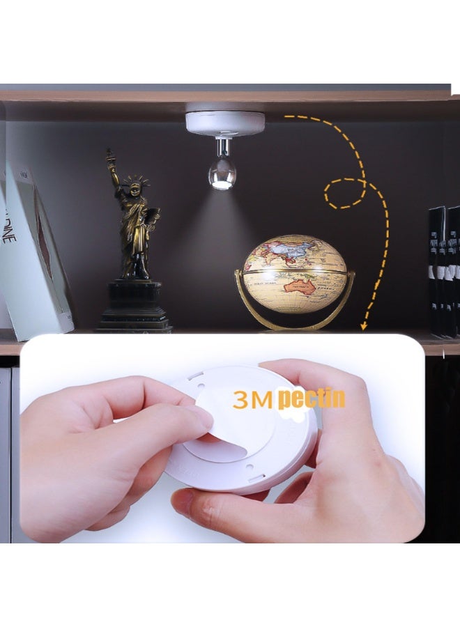 Wireless LED Indoor Spotlight - Battery-powered decorative light with remote control, adjustable angles, multiple colors, rod-shaped spotlight for wall art display, battery-powered indoor tree light, LED spotlight for plants and artwork, 2 pieces - (white) - Image 2