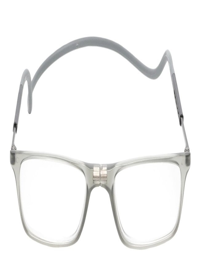 Calabria SP02 Snap Magnetic Reading Glasses +2.75 Crystal Grey Front Connect Adjustable Temples Around Neck Hanging Readers - Image 2