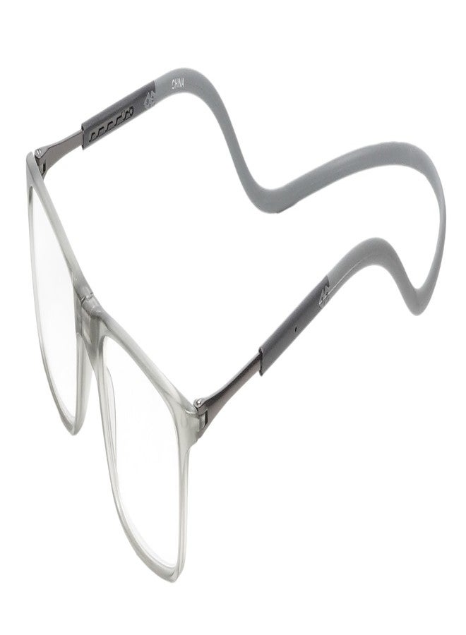 Calabria SP02 Snap Magnetic Reading Glasses +2.75 Crystal Grey Front Connect Adjustable Temples Around Neck Hanging Readers - Image 1