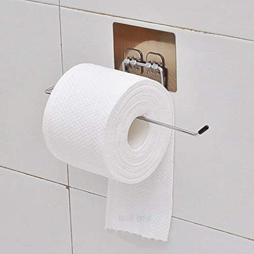 BLUEONE Self-Adhesive Stainless Steel Towel Bar & Tissue Roll Holder – Wall Mounted Kitchen Paper Rack, Napkin Ring & Bathroom Towel Hanger with Magic Pad - Image 4
