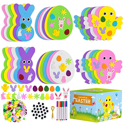 Max Fun 302pcs Easter Foam Stickers Set DIY Crafts Egg Bunny Chick Easter Decorations for Kids Crafts Party Favors Supplies Craft Kits for Kids - Image 1