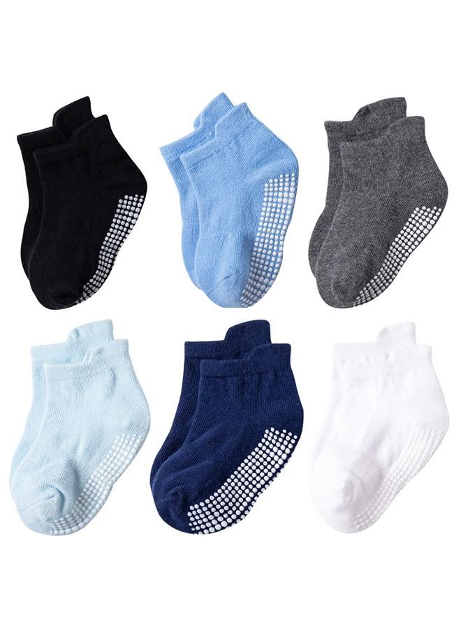 6 Pairs Baby Socks Soft Cotton Lovely Pattern Socks For Baby Boy Socks Multicolor M(1-3 AGE) - Image 1