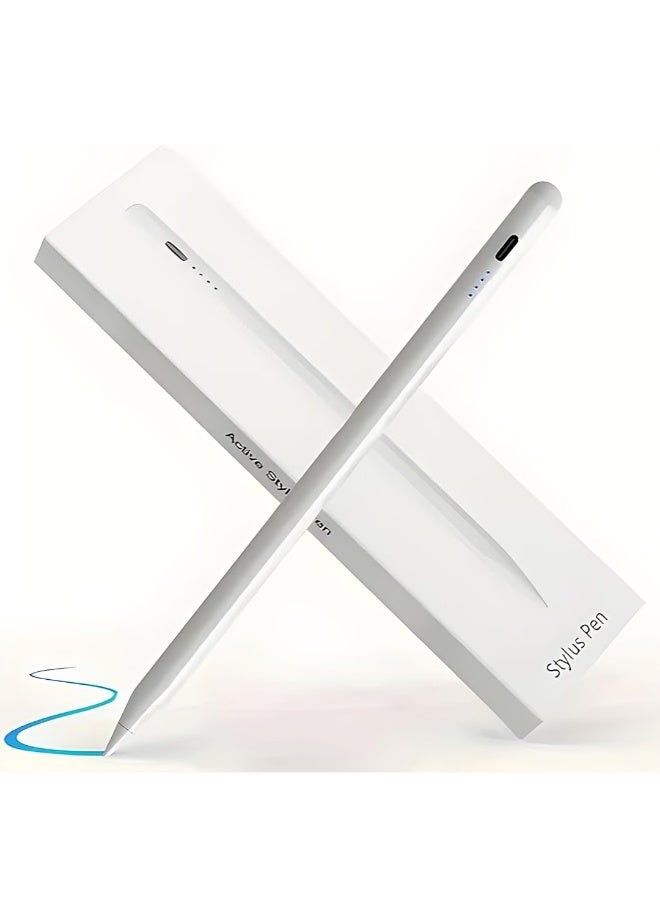 YMak Electronics Stylus Pen for iPad with USB-C Fast Charge, Tilt Sensitivity, LED Power Display Active Pencil, Universal iPad Stylus Pencil Compatible with iPad 2018-2022, iPad, Pro, Air, Mini - Image 1