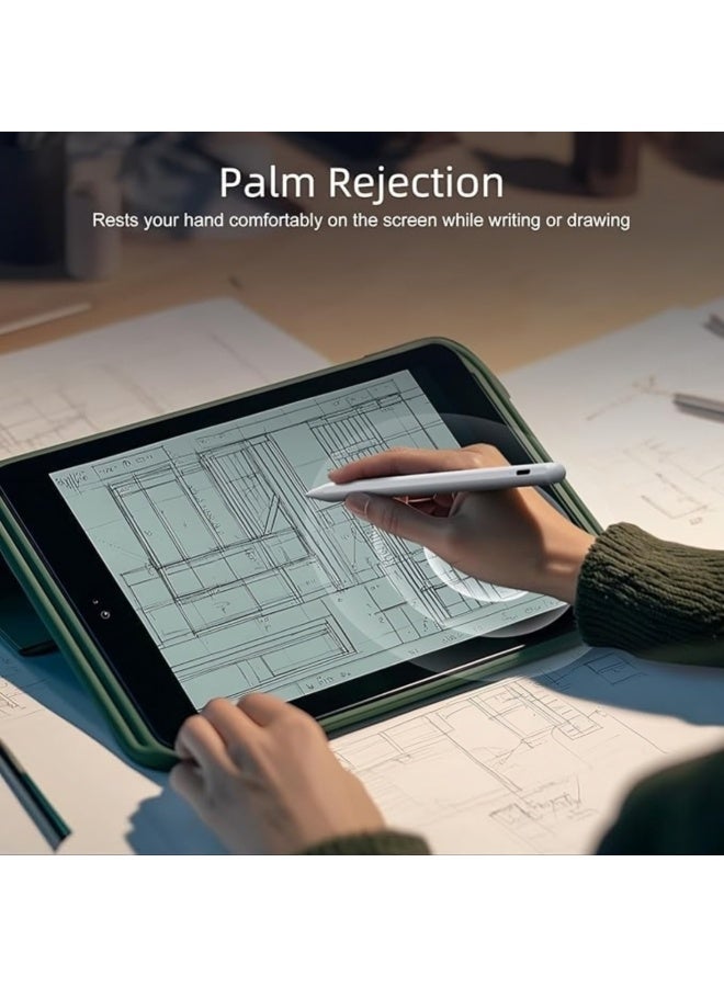 YMak Electronics Stylus Pen for iPad with USB-C Fast Charge, Tilt Sensitivity, LED Power Display Active Pencil, Universal iPad Stylus Pencil Compatible with iPad 2018-2022, iPad, Pro, Air, Mini - Image 5