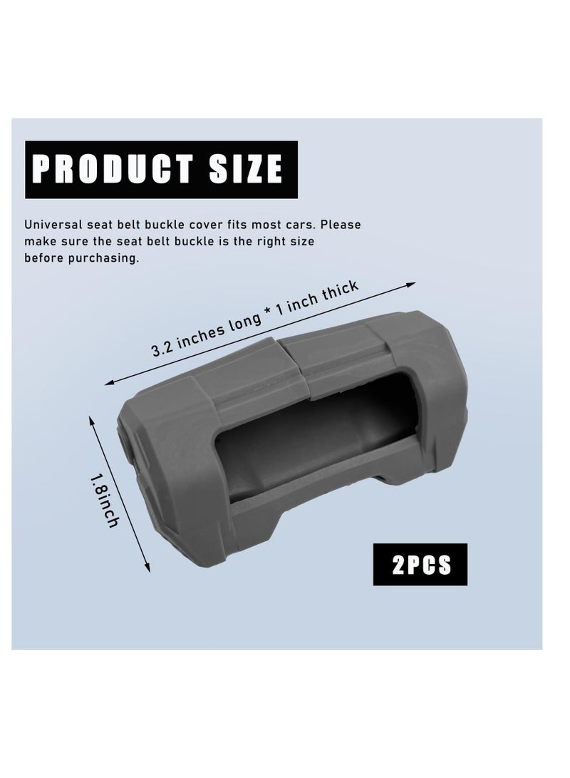 SYOSI Car Seat Belt Buckle Covers, 2 PCS Anti-Scratch Silicon Seat Belt Buckle Protector for Car Safety, Automotive Seat Belt Clips Cover for Van Truck, Interior Car Accessories, Gray - Image 2