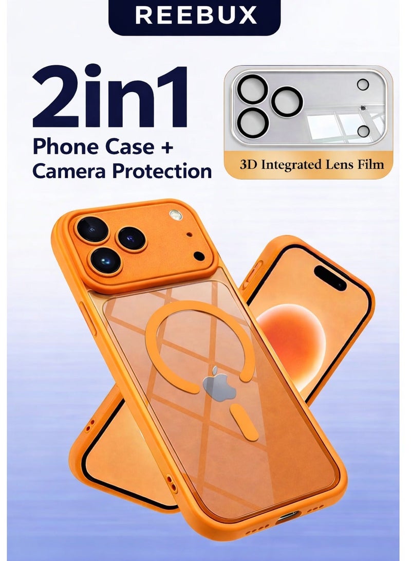 Reebux 2 in 1 for iPhone 17 Pro Max Case Compatible with Magsafe, Translucent Matte Case with Camera Protector, Military Grade Shockproof Protective Phone Cover for 17 Pro Max 6.9-inch - Image 1