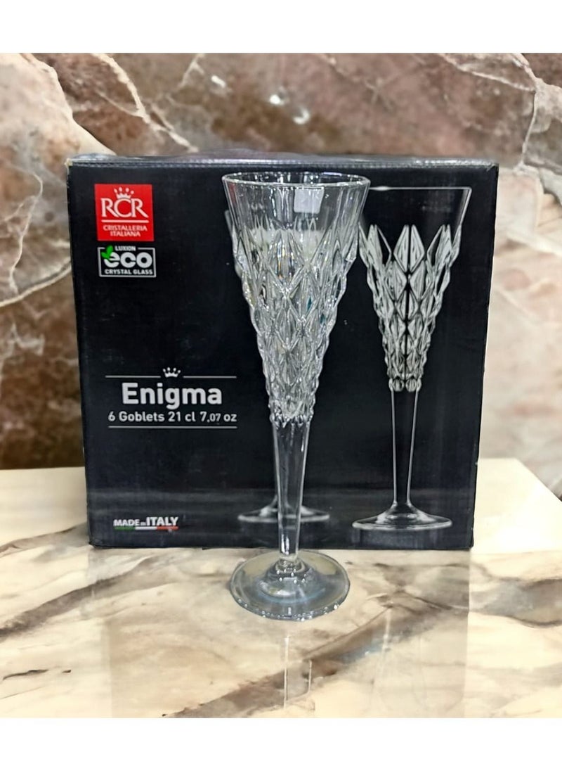RCR Cristalleria Italiana - Italian Crystal cup set RCR 210 ml - ENIGMA FLUTE - Image 1