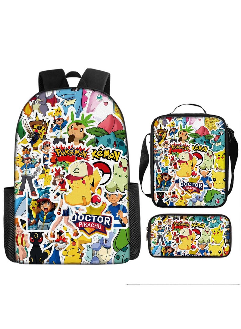 general 3-Piece Pokemon 3D Print Backpack Set - Image 1