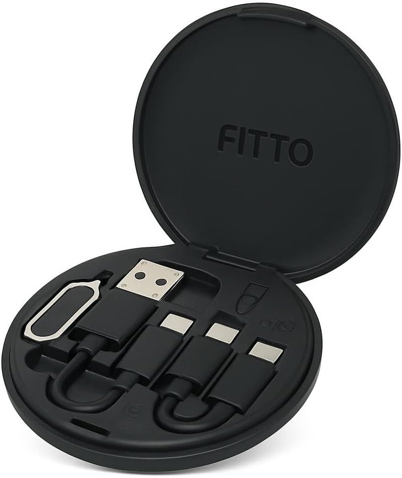 Fitto Multifunctional USB Data Cable Set - USB & Type C to Micro and Lightning, Card Storage, Tray Eject Pin - Image 1