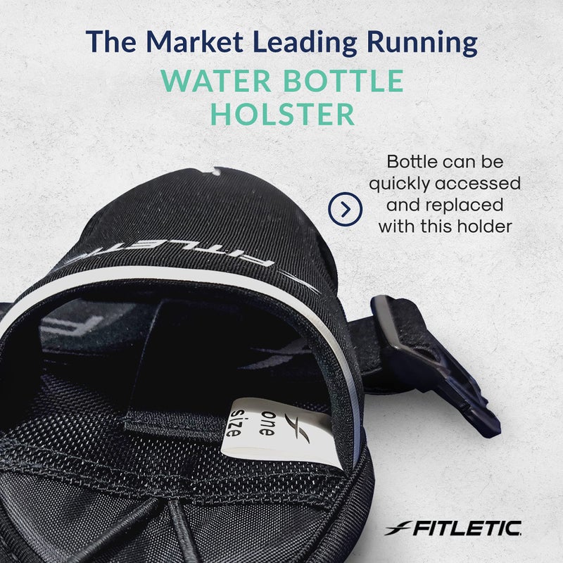 Fitletic زجاجة ماء رياضية سعة 8 أونصات من فيتليتيك مع حاملة قابلة للتثبيت على الأحزمة. غطاء غير قابل للعض للتروية السريعة أثناء الجري اليومي  الماراثون  الترياتلون  سباق آيرون مان. - Image 5