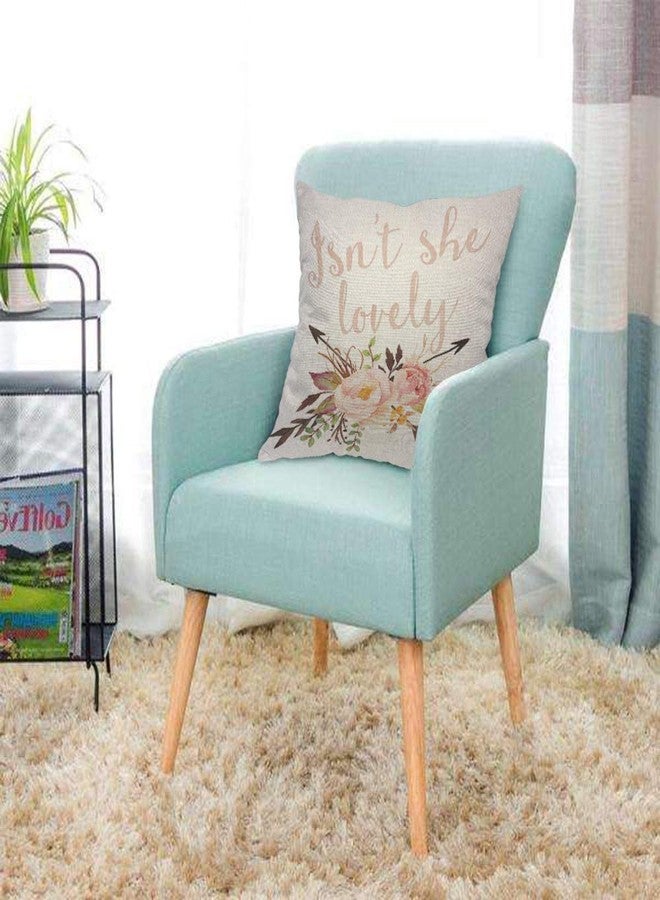 AOYEGO Watercolor Boho Flower Throw Pillow Cover Isn't She Lovely Arrow Foliage Floral Pillow Case 18x18 Inch Decorative Men Women Room Cushion Cover for Home Couch Bed - Image 3