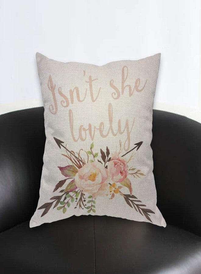 AOYEGO Watercolor Boho Flower Throw Pillow Cover Isn't She Lovely Arrow Foliage Floral Pillow Case 18x18 Inch Decorative Men Women Room Cushion Cover for Home Couch Bed - Image 2
