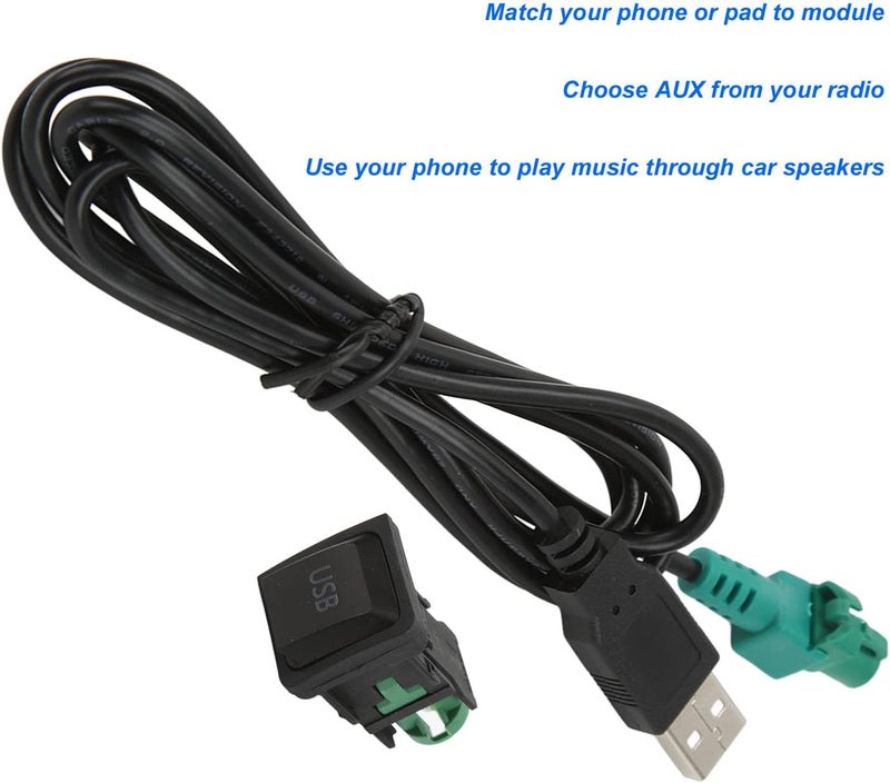 ويوبلز محول كابل USB لراديو السيارة، محول كابل لوحة مفاتيح USB لراديو السيارة، بديل لجهاز RCD510 وRCD310 - Image 2