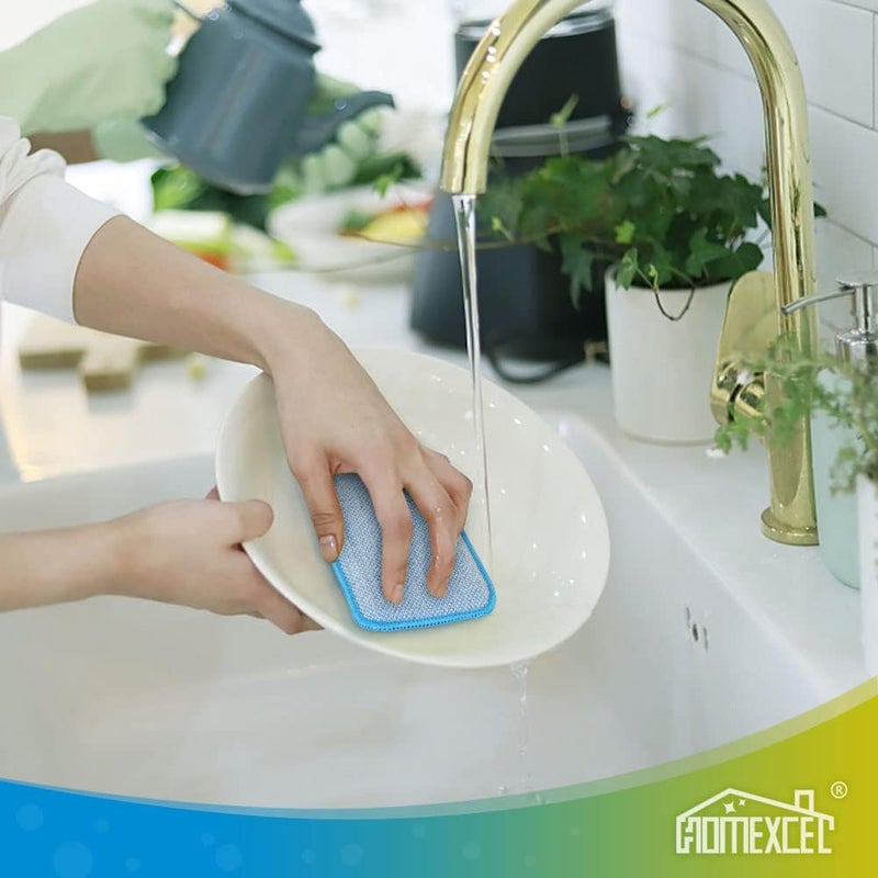 12 Pack Dual-Sided Scrub & Wipe Sponge Pads - Multicolor - Image 5