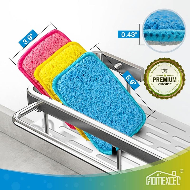 12 Pack Dual-Sided Scrub & Wipe Sponge Pads - Multicolor - Image 2