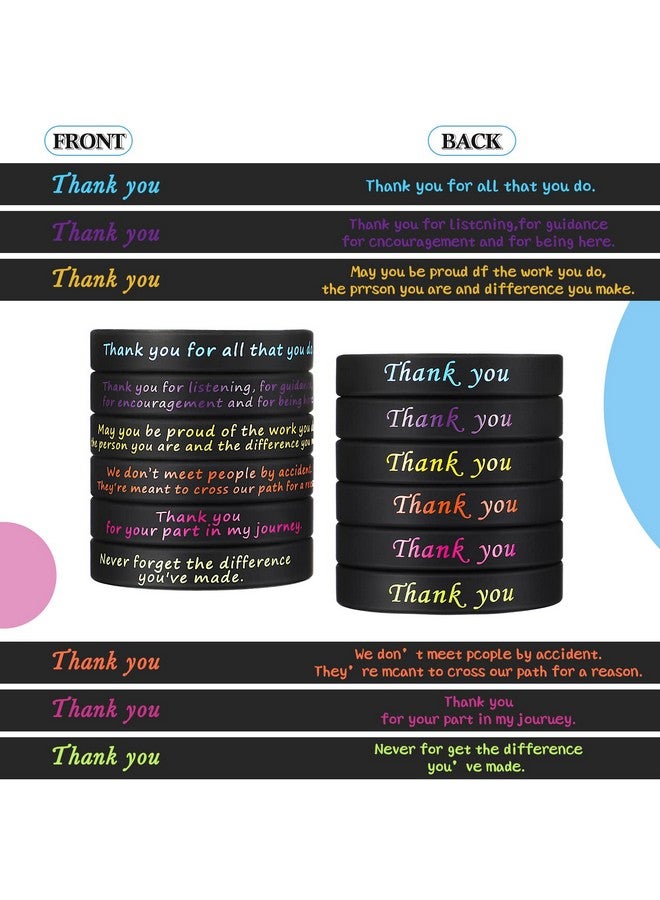 Yinkin 24 Pcs Employee Appreciation Gifts Bulk Appreciation Gifts For Nurse Teacher Employee Coworker Silicone Bracelets Thank You Gifts For Women Men Employee Retirement Appreciation Gift 6 Styles  - Image 4