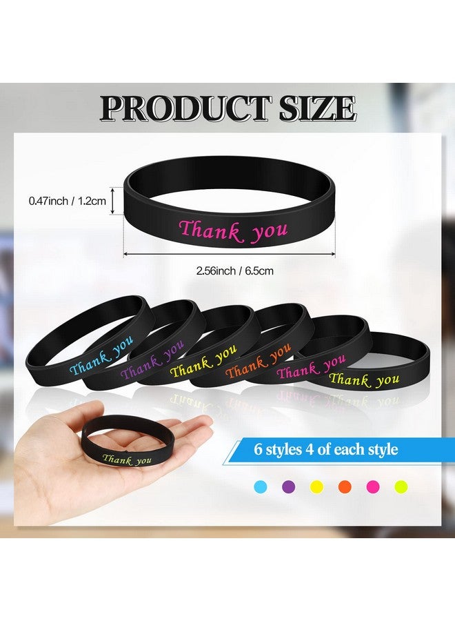 Yinkin 24 Pcs Employee Appreciation Gifts Bulk Appreciation Gifts For Nurse Teacher Employee Coworker Silicone Bracelets Thank You Gifts For Women Men Employee Retirement Appreciation Gift 6 Styles  - Image 2