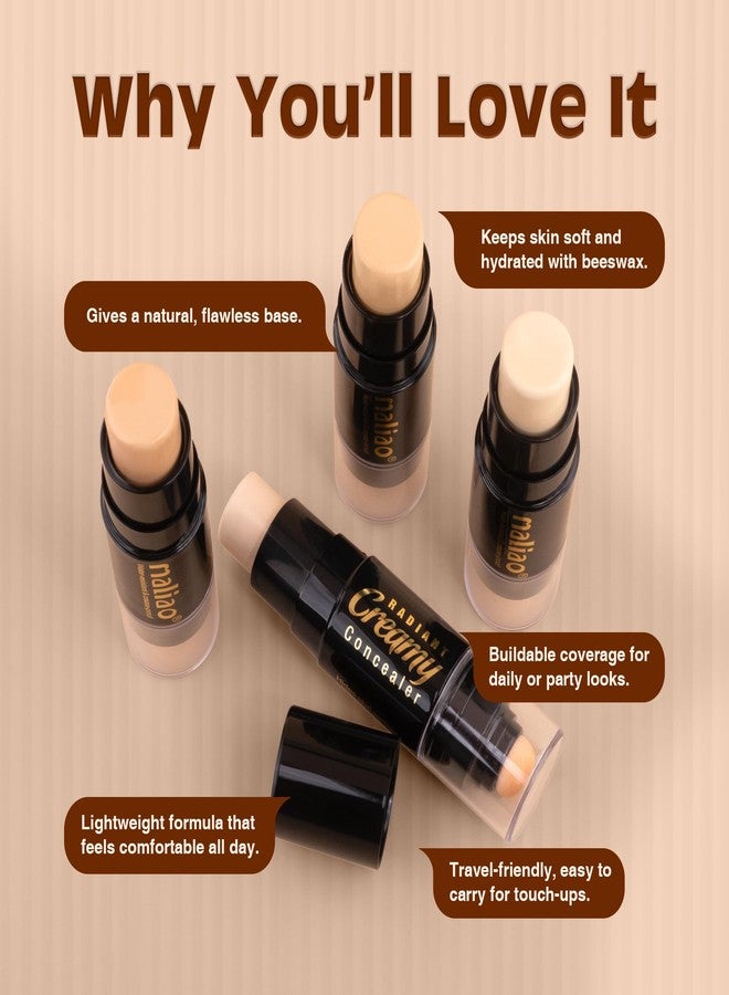 ماليو خافي عيوب مالياو الكريمي المضيء | تغطية كاملة | يدوم طويلاً | يضيء ويرطب | تركيبة ناعمة وخفيفة الوزن | يخفي الهالات السوداء والعيوب | لون نيود طبيعي، 10 غرام - Image 3