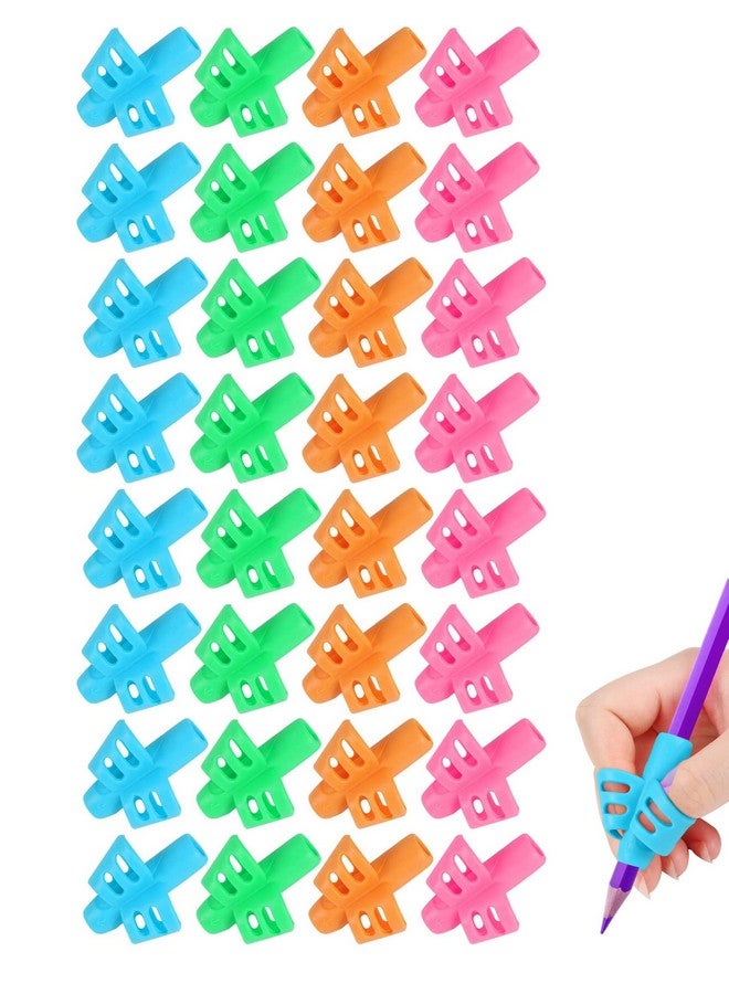 SANNIX 32 Pack Pencil Kids Grips for Kids Handwriting, Pencil Holder for Kids, Handwriting Grip, Ergonomic Training Pencil Pen Grips, Writing Tool for Toddlers Preschoolers, Children - Image 1