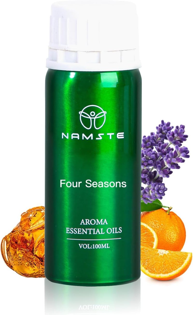 NAMSTE Hotel Scents Essential Oils, 100ml Four Seasons Collection Aroma Diffuser Oil, Luxury Hotel Inspired Aromatherapy, Aromatic Oils, Blends Sweet Orange, Jasmine, Musk for Relaxation and Sleep - Image 1