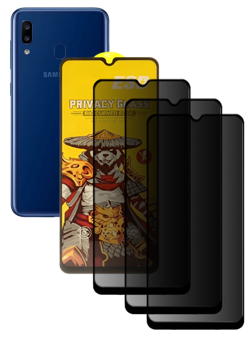 ESD 3 Pieces Tempered Dustproof Privacy Glass Screen Protector Compatible For Samsung Galaxy A20 - Image 1